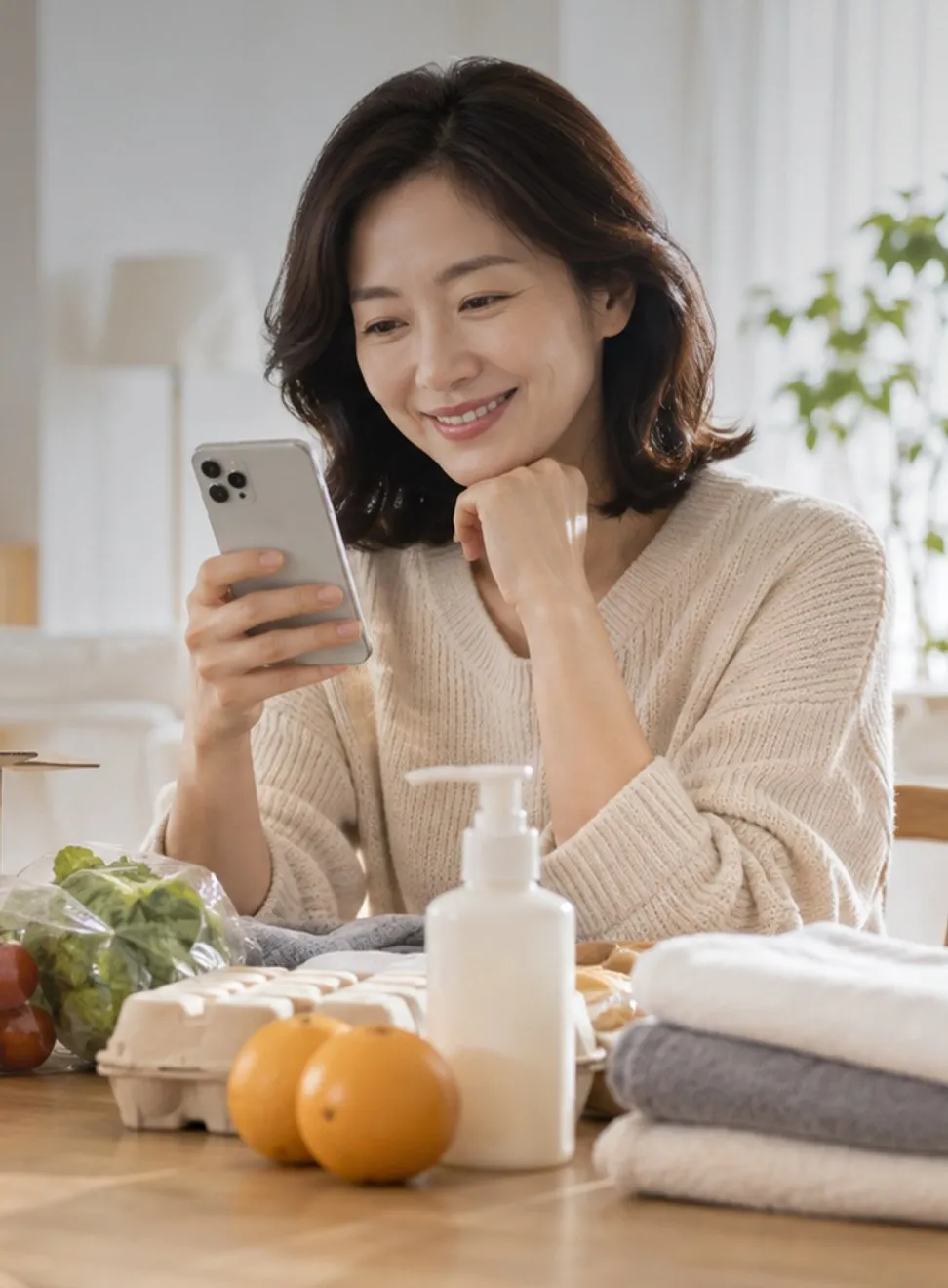 휴대폰으로 결제하는 고객